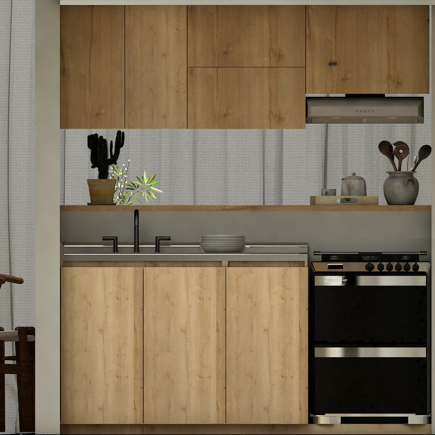 Cocina JaimDecor en melamina con veta de madera